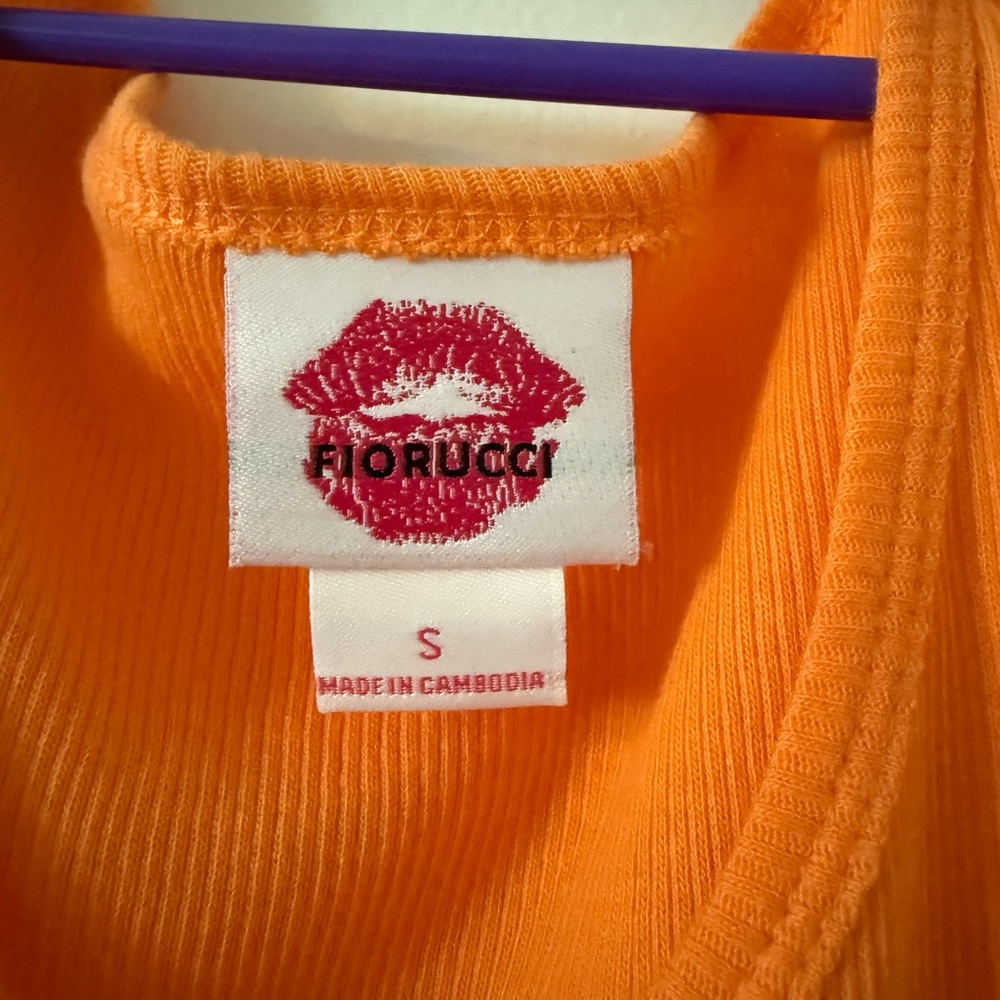 Fiorucci Orange Ribbed Top - Picture 2 of 4